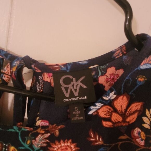 Crew Knit Wear Womens Floral Hi-Low Tank Blouse, Size S - Picture 6 of 6